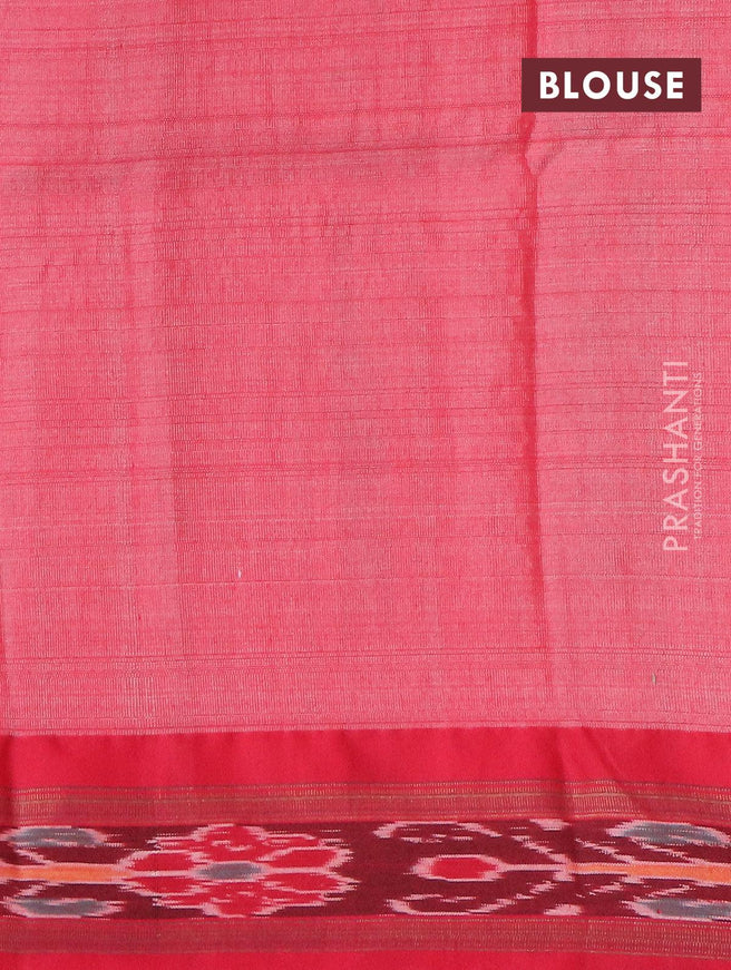 Pure tussar silk saree mustard yellow and red with allover floral printrs and vidarbha border - {{ collection.title }} by Prashanti Sarees