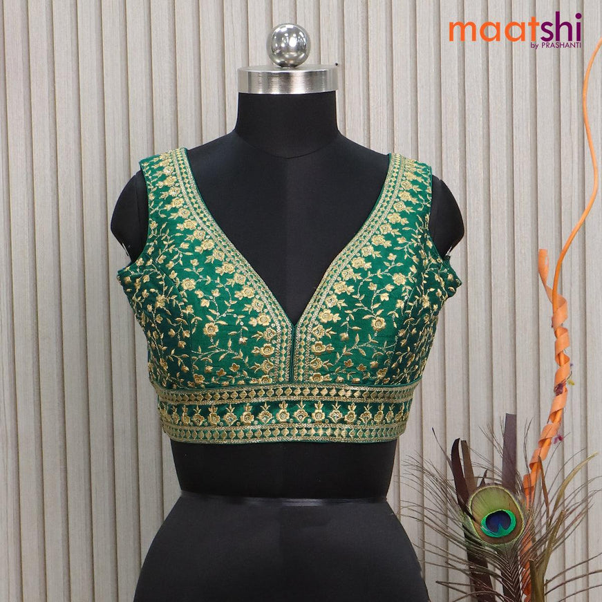Raw Silk Tissue Embroidery Blouse | Readymade Blouses in USA