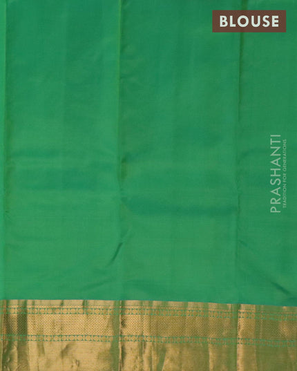 Roopam Silk Saree light green and green with allover zari buttas and zari woven paisley border - {{ collection.title }} by Prashanti Sarees