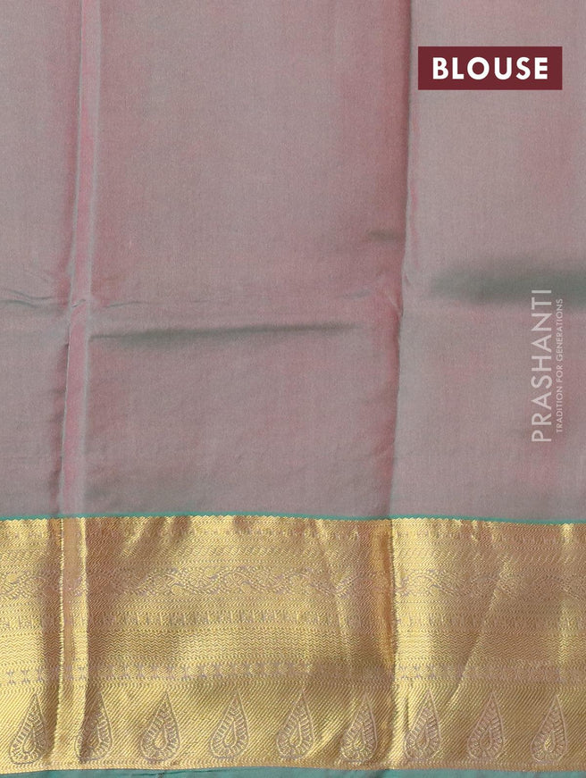 Roopam silk saree pink shade and green shade with zari woven tree buttas and zari woven border - {{ collection.title }} by Prashanti Sarees