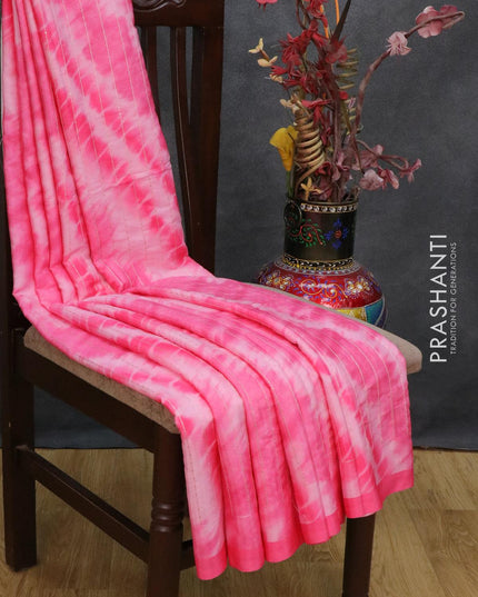 Satin crepe saree candy pink with tie & dye prints and sequence work - {{ collection.title }} by Prashanti Sarees
