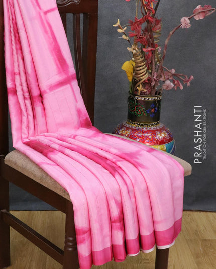 Satin crepe saree light pink and pink with tie & dye prints and sequence work - {{ collection.title }} by Prashanti Sarees