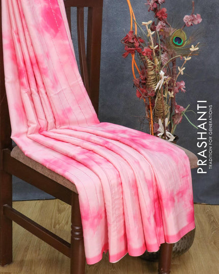 Satin crepe saree light pink with tie & dye prints and sequence work - {{ collection.title }} by Prashanti Sarees