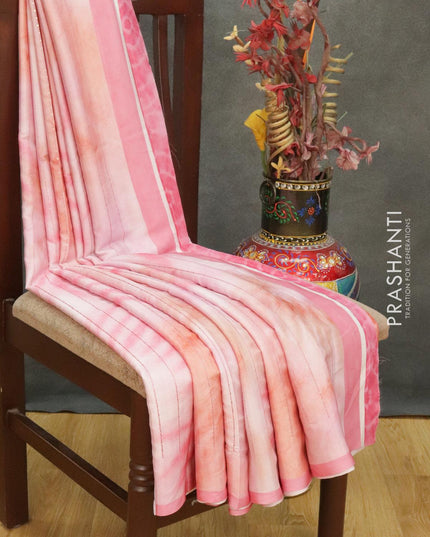 Satin crepe saree pastel pink with tie & dye prints and sequence work - {{ collection.title }} by Prashanti Sarees