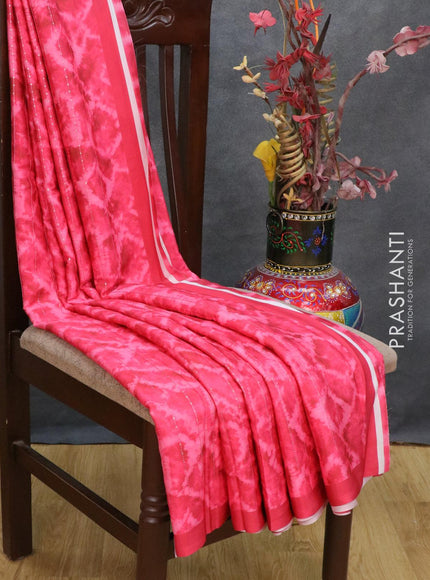 Satin crepe saree pink shade with tie & dye prints and sequence work - {{ collection.title }} by Prashanti Sarees