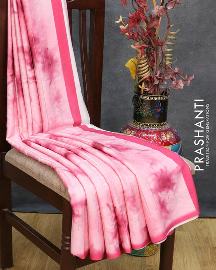 Satin crepe saree pink shade with tie & dye prints and sequence work - {{ collection.title }} by Prashanti Sarees