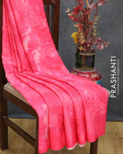 Satin crepe saree pink with tie & dye prints and sequence work - {{ collection.title }} by Prashanti Sarees