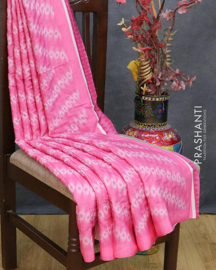 Satin crepe saree pink with tie & dye prints and sequence work - {{ collection.title }} by Prashanti Sarees