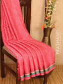 Satin saree pink with allover digital prints - {{ collection.title }} by Prashanti Sarees
