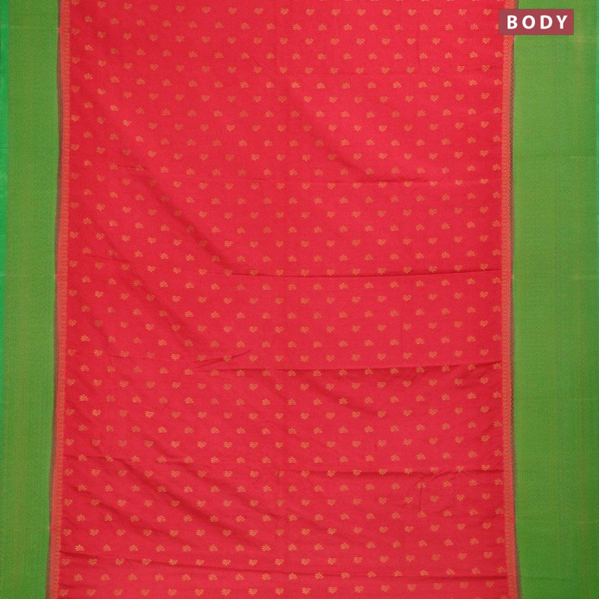 Semi banarasi crepe saree pink shade and light green with allover zari woven buttas and zari woven border - {{ collection.title }} by Prashanti Sarees