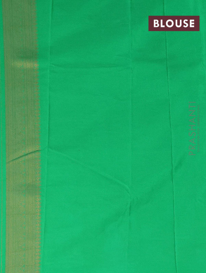 Semi banarasi crepe saree red and green with allover zari woven buttas and zari woven border - {{ collection.title }} by Prashanti Sarees