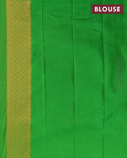 Semi banarasi crepe saree red and light green with allover copper zari weaves and zari woven border - {{ collection.title }} by Prashanti Sarees