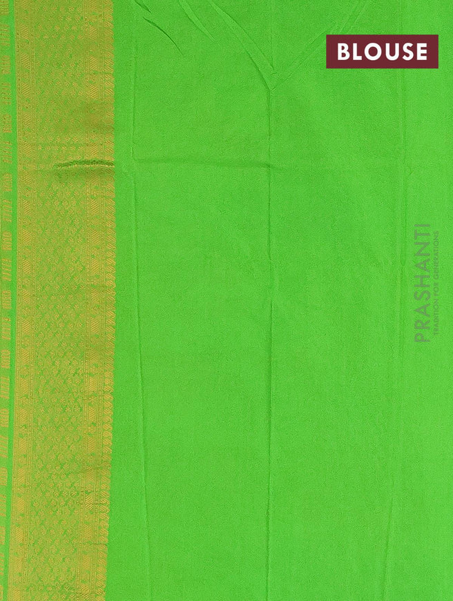 Semi banarasi crepe saree red and light green with allover zari woven buttas and zari woven border - {{ collection.title }} by Prashanti Sarees