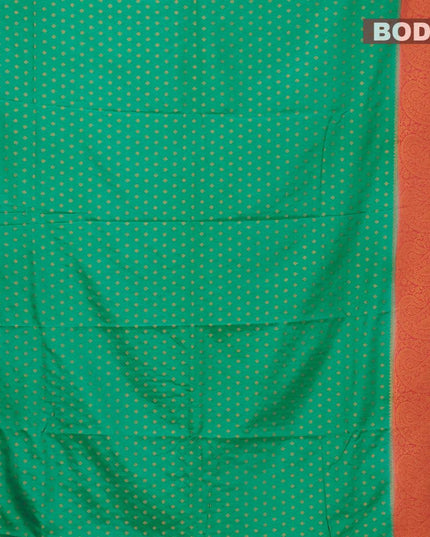 Semi banarasi crepe saree teal green and pink shade with zari woven buttas and paisley zari woven border - {{ collection.title }} by Prashanti Sarees