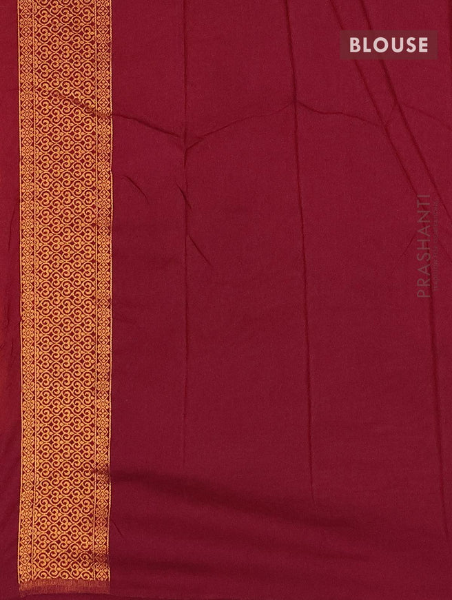 Semi banarasi crepe saree yellow and maroon with allover copper floral zari weaves and zari woven border - {{ collection.title }} by Prashanti Sarees