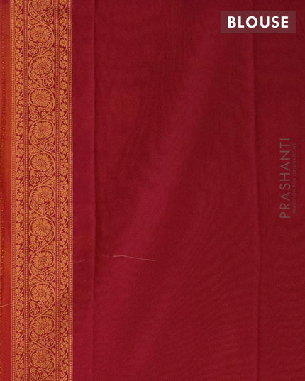 Semi banarasi crepe saree yellow and wine shade with allover zari woven buttas and zari woven border - {{ collection.title }} by Prashanti Sarees