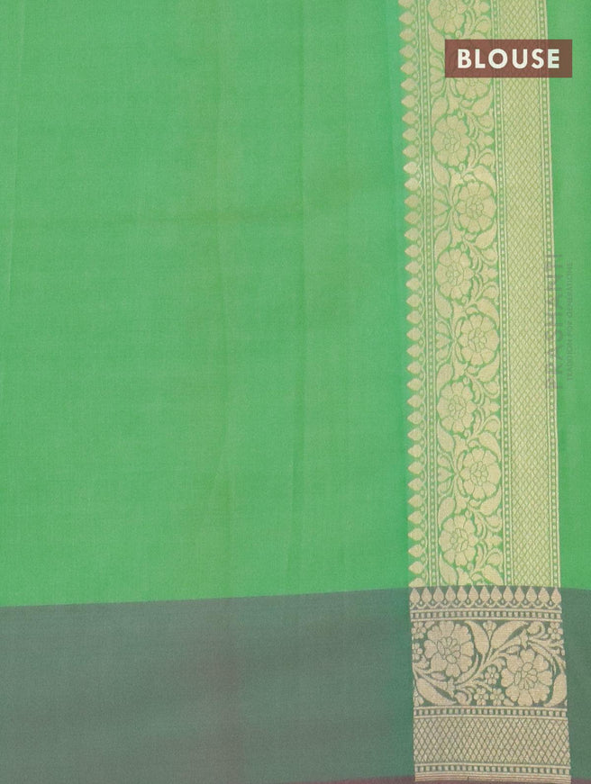 Semi banarasi uppada saree dual shade of green and pink shade with floral zari woven buttas and floral zari woven border - {{ collection.title }} by Prashanti Sarees