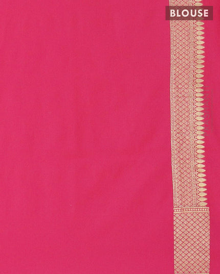 Semi banarasi uppada saree dual shade of pink with allover floral zari brocade weaves and zari woven border - {{ collection.title }} by Prashanti Sarees