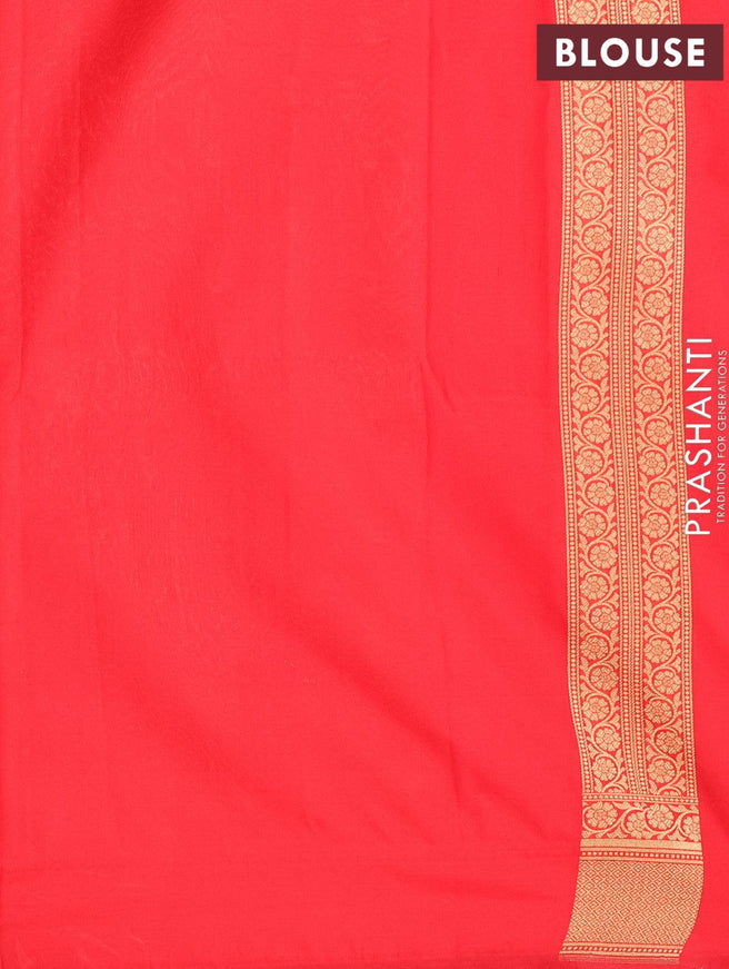 Semi banarasi uppada saree red with allover zari brocade weaves and zari woven border - {{ collection.title }} by Prashanti Sarees