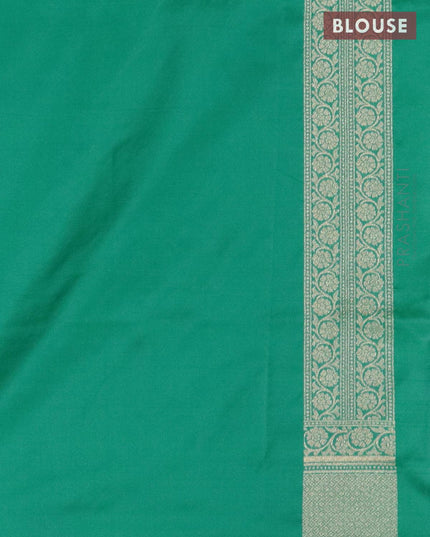 Semi banarasi uppada saree teal green with allover floral zari woven butta weaves and floral zari woven border - {{ collection.title }} by Prashanti Sarees