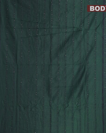 Semi chanderi saree dark green and pastel blue with sequin work - {{ collection.title }} by Prashanti Sarees