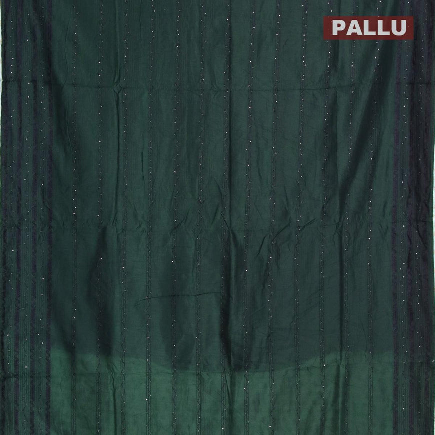 Semi chanderi saree dark green and pastel blue with sequin work - {{ collection.title }} by Prashanti Sarees