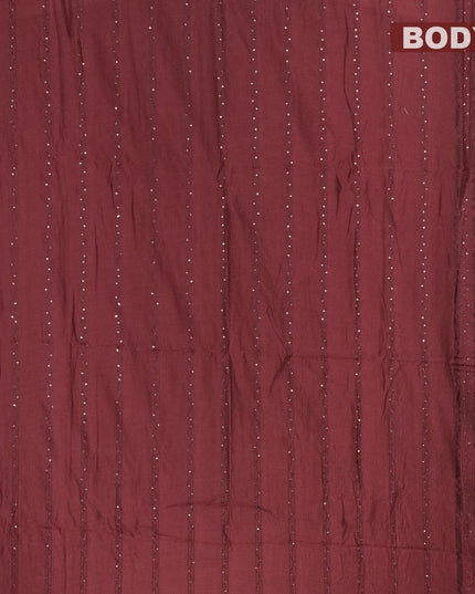 Semi chanderi saree deep maroon and light pink with sequin work - {{ collection.title }} by Prashanti Sarees