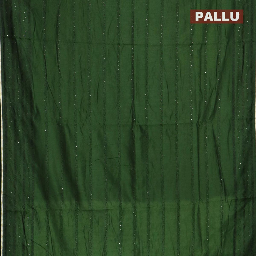 Semi chanderi saree green and cream with sequin work - {{ collection.title }} by Prashanti Sarees