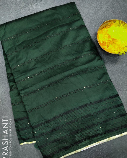 Semi chanderi saree green and pista green with sequin work - {{ collection.title }} by Prashanti Sarees
