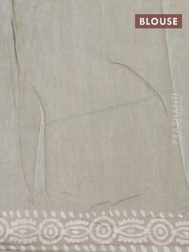 Semi Chanderi saree grey shade with batik prints - {{ collection.title }} by Prashanti Sarees