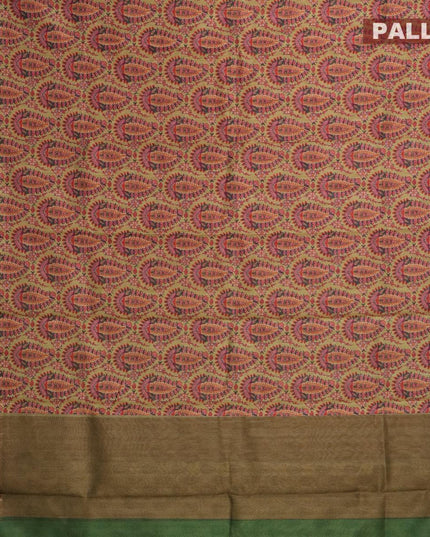 Semi chanderi saree grey with allover prints and banarasi style border - - {{ collection.title }} by Prashanti Sarees