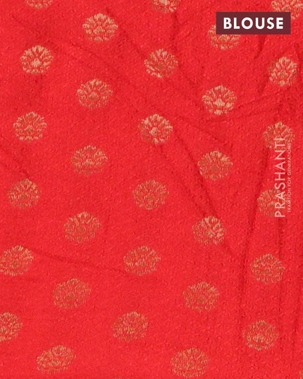Semi chanderi saree mustard yellow and red with sequin work - {{ collection.title }} by Prashanti Sarees