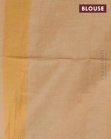 Semi chanderi saree peach with allover zari weaving and madhubani printed border - {{ collection.title }} by Prashanti Sarees