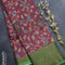 Semi chanderi saree wine shade and green with allover prints and banarasi style border - - {{ collection.title }} by Prashanti Sarees