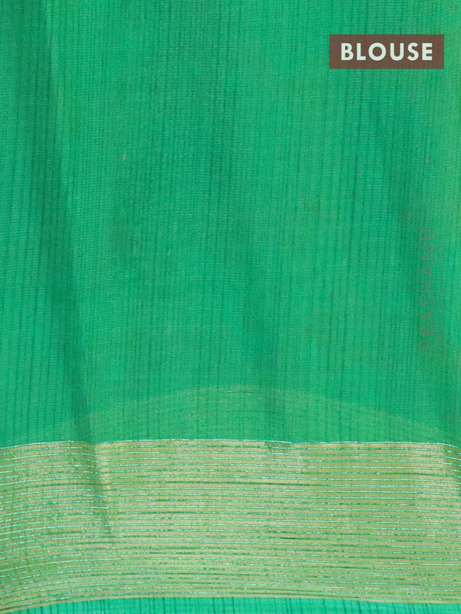Semi chiffon saree mustard yellow and green with allover prints and zari woven border - {{ collection.title }} by Prashanti Sarees