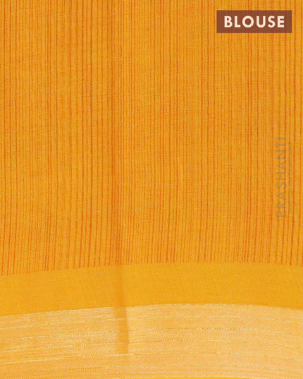 Semi chiffon saree orange and yellow with allover ikat prints and zari woven border - {{ collection.title }} by Prashanti Sarees