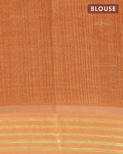 Semi chiffon saree pastel brown with allover prints and zari woven border - {{ collection.title }} by Prashanti Sarees