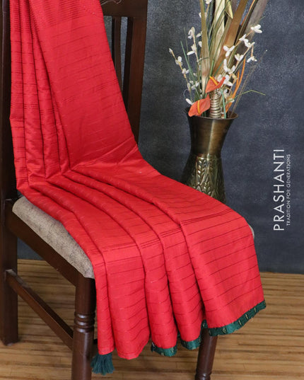 Semi chiffon saree red and green with allover sequin work - {{ collection.title }} by Prashanti Sarees