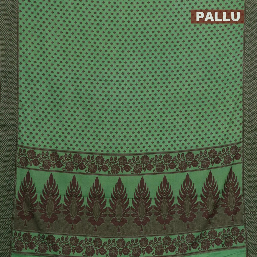 Semi crepe saree green shade with allover thread woven buttas and thread woven border - {{ collection.title }} by Prashanti Sarees