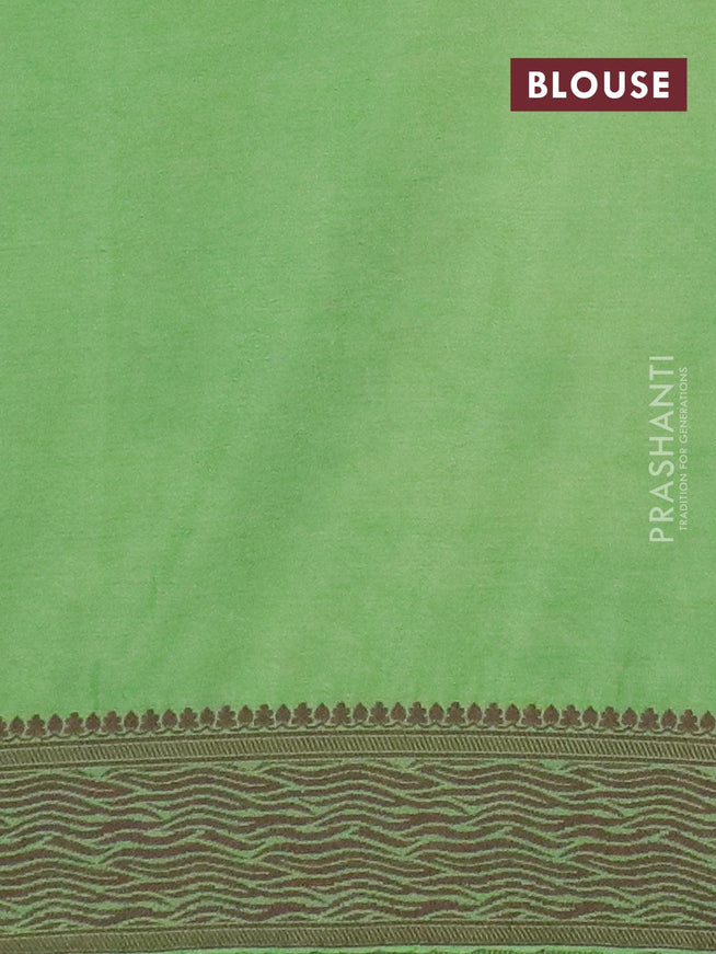 Semi crepe saree green with allover thread woven buttas and thread woven border - {{ collection.title }} by Prashanti Sarees