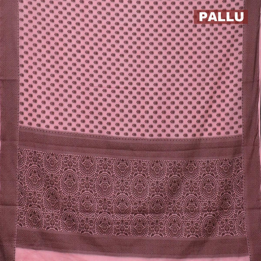 Semi crepe saree light pink with allover thread woven buttas and thread woven border - {{ collection.title }} by Prashanti Sarees