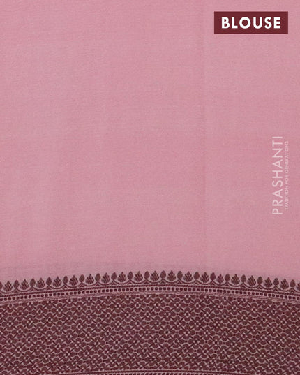Semi crepe saree light pink with allover thread woven buttas and thread woven border - {{ collection.title }} by Prashanti Sarees