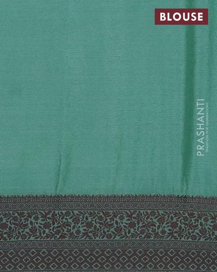 Semi crepe saree metalic green shade with allover thread woven buttas and thread woven border - {{ collection.title }} by Prashanti Sarees