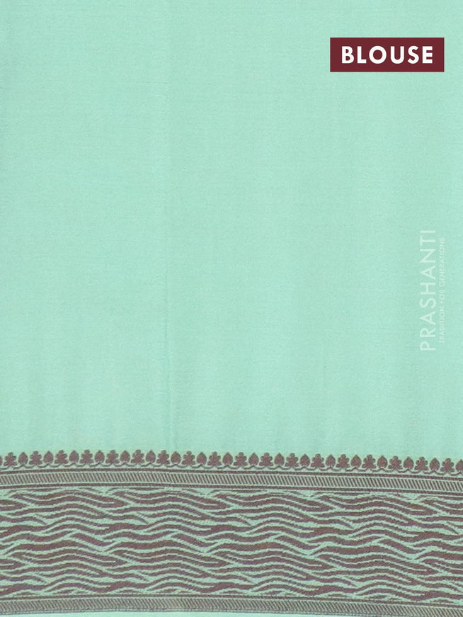 Semi crepe saree pastel green with allover thread woven buttas and thread woven border - {{ collection.title }} by Prashanti Sarees