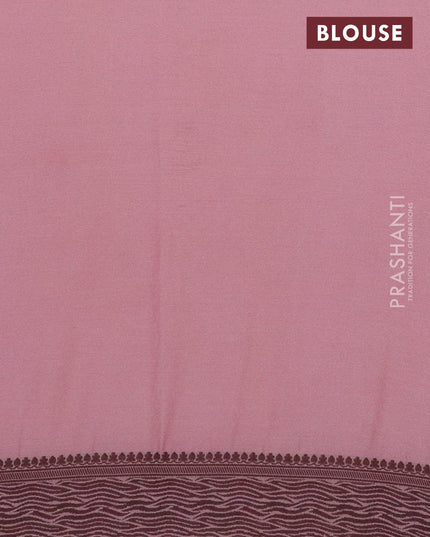 Semi crepe saree pastel pink with allover thread woven buttas and thread woven border - {{ collection.title }} by Prashanti Sarees