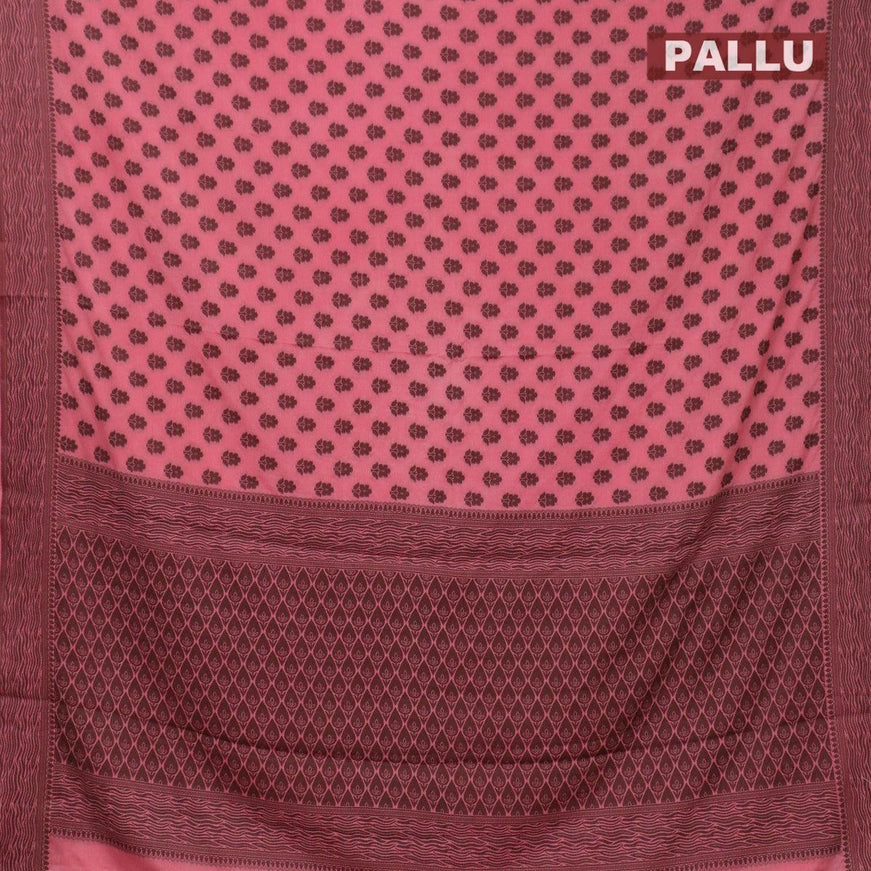 Semi crepe saree pink shade with allover thread woven buttas and thread woven border - {{ collection.title }} by Prashanti Sarees