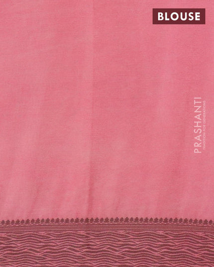 Semi crepe saree pink shade with allover thread woven buttas and thread woven border - {{ collection.title }} by Prashanti Sarees