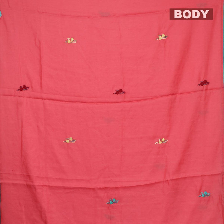 Semi crepe saree pink shade with embroidery work - {{ collection.title }} by Prashanti Sarees