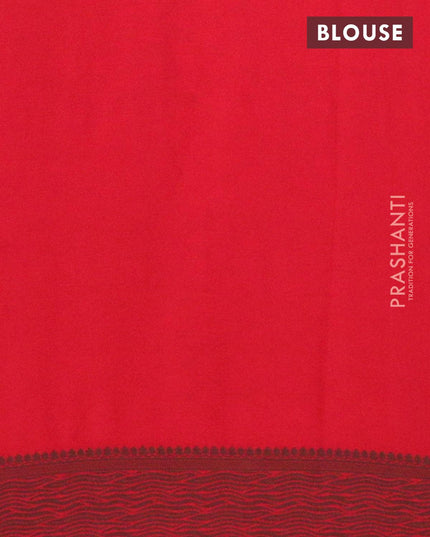 Semi crepe saree red with allover thread woven buttas and thread woven border - {{ collection.title }} by Prashanti Sarees