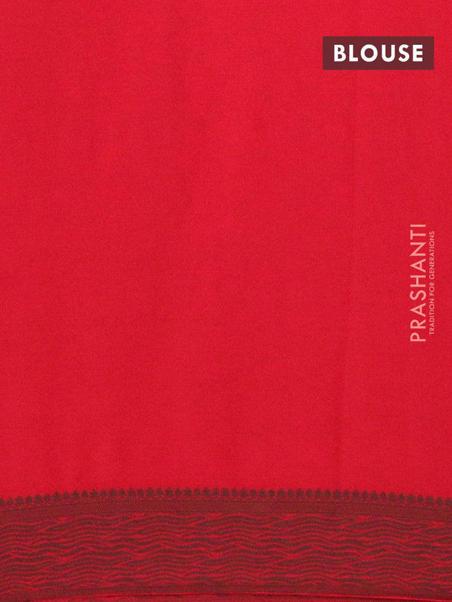 Semi crepe saree red with allover thread woven buttas and thread woven border - {{ collection.title }} by Prashanti Sarees